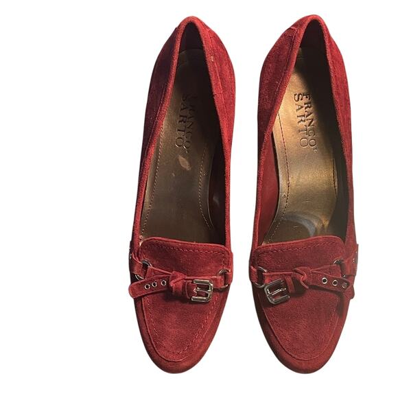 Franco Sarto Women's Burgundy Suede Loafers. 8M - Picture 1 of 5